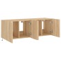 Muebles de TV de pared luces LED 2 uds roble Sonoma 60x35x41 cm de , Muebles TV - Ref: Foro24-837307, Precio: 89,59 €, Descue...