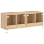 Muebles de TV de pared luces LED 2 uds roble Sonoma 60x35x41 cm de , Muebles TV - Ref: Foro24-837307, Precio: 89,59 €, Descue...