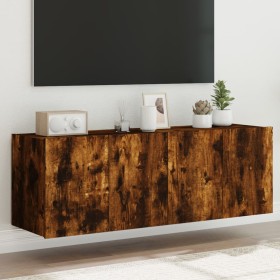 Muebles TV de pared luces LED 2 uds roble ahumado 60x35x41 cm de , Muebles TV - Ref: Foro24-837311, Precio: 89,65 €, Descuent...
