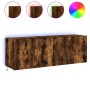 Muebles TV de pared luces LED 2 uds roble ahumado 60x35x41 cm de , Muebles TV - Ref: Foro24-837311, Precio: 89,65 €, Descuent...
