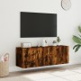 Muebles TV de pared luces LED 2 uds roble ahumado 60x35x41 cm de , Muebles TV - Ref: Foro24-837311, Precio: 89,65 €, Descuent...