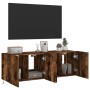 Muebles TV de pared luces LED 2 uds roble ahumado 60x35x41 cm de , Muebles TV - Ref: Foro24-837311, Precio: 89,65 €, Descuent...
