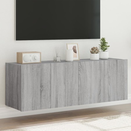 Muebles TV de pared con luces LED 2 uds gris Sonoma 60x35x41 cm de , Muebles TV - Ref: Foro24-837313, Precio: 92,63 €, Descue...