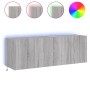 Muebles TV de pared con luces LED 2 uds gris Sonoma 60x35x41 cm de , Muebles TV - Ref: Foro24-837313, Precio: 92,63 €, Descue...