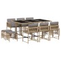 Set comedor de jardín 11 pzas con cojines ratán sintético beige en Conjuntos de jardín | Comprar online en Foru.es