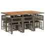 Set de comedor de jardín 11 pzas y cojines ratán sintético gris en Conjuntos de jardín | Comprar online en Foru.es