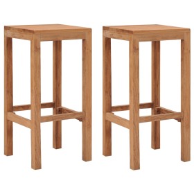 Taburetes de barra de cocina 2 unidades madera maciza de teca de , Taburetes de cocina - Ref: Foro24-287232, Precio: 125,61 €...