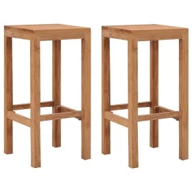 Taburetes de barra de cocina 2 unidades madera maciza de teca de , Taburetes de cocina - Ref: Foro24-287232, Precio: 117,55 €...