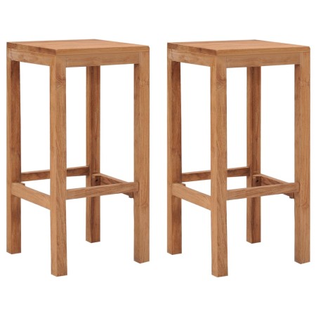 Taburetes de barra de cocina 2 unidades madera maciza de teca de , Taburetes de cocina - Ref: Foro24-287232, Precio: 125,61 €...