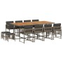 Set comedor de jardín con cojines 13 pzas ratán sintético gris en Conjuntos de jardín | Comprar online en Foru.es
