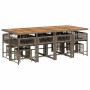 Set comedor de jardín con cojines 13 pzas ratán sintético gris en Conjuntos de jardín | Comprar online en Foru.es