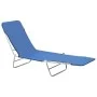 Tumbonas plegables 2 unidades acero y tela azul de vidaXL, Tumbonas - Ref: Foro24-44299, Precio: 92,84 €, Descuento: %