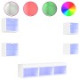 Muebles de TV de pared con LED 7 pzas madera ingeniería blanco de , Muebles TV - Ref: Foro24-3216583, Precio: 132,56 €, Descu...
