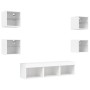 Muebles de TV de pared con LED 7 pzas madera ingeniería blanco de , Muebles TV - Ref: Foro24-3216583, Precio: 132,56 €, Descu...