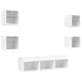 Muebles de TV de pared con LED 7 pzas madera ingeniería blanco de , Muebles TV - Ref: Foro24-3216583, Precio: 129,59 €, Descu...