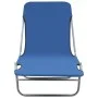 Tumbonas plegables 2 unidades acero y tela azul de vidaXL, Tumbonas - Ref: Foro24-44299, Precio: 92,84 €, Descuento: %