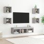 Muebles TV pared con LED 7 pzas madera ingeniería gris Sonoma de , Muebles TV - Ref: Foro24-3216588, Precio: 133,08 €, Descue...