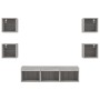 Muebles TV pared con LED 7 pzas madera ingeniería gris Sonoma de , Muebles TV - Ref: Foro24-3216588, Precio: 133,08 €, Descue...