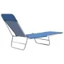 Tumbonas plegables 2 unidades acero y tela azul de vidaXL, Tumbonas - Ref: Foro24-44299, Precio: 92,84 €, Descuento: %