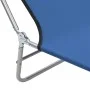 Tumbonas plegables 2 unidades acero y tela azul de vidaXL, Tumbonas - Ref: Foro24-44299, Precio: 92,84 €, Descuento: %