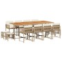 Set comedor de jardín con cojines 13 pzas ratán sintético beige en Conjuntos de jardín | Comprar online en Foru.es
