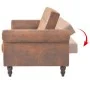 Wandelbares 2-Sitzer-Sofa, Armlehnen aus künstlichem Wildleder braun von vidaXL, Sofas - Ref: Foro24-245584, Preis: 404,22 €,...