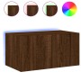 Mueble de TV de pared con luces LED roble marrón 60x35x31 cm de , Muebles TV - Ref: Foro24-837279, Precio: 46,45 €, Descuento: %