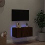 Mueble de TV de pared con luces LED roble marrón 60x35x31 cm de , Muebles TV - Ref: Foro24-837279, Precio: 46,45 €, Descuento: %