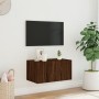 Mueble de TV de pared con luces LED roble marrón 60x35x31 cm de , Muebles TV - Ref: Foro24-837279, Precio: 46,45 €, Descuento: %