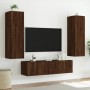 Mueble de TV de pared con luces LED roble marrón 60x35x31 cm de , Muebles TV - Ref: Foro24-837279, Precio: 46,45 €, Descuento: %