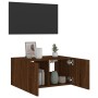 Mueble de TV de pared con luces LED roble marrón 60x35x31 cm de , Muebles TV - Ref: Foro24-837279, Precio: 46,45 €, Descuento: %