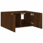 Mueble de TV de pared con luces LED roble marrón 60x35x31 cm de , Muebles TV - Ref: Foro24-837279, Precio: 46,45 €, Descuento: %