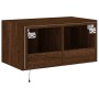 Mueble de TV de pared con luces LED roble marrón 60x35x31 cm de , Muebles TV - Ref: Foro24-837279, Precio: 46,45 €, Descuento: %