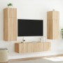 Mueble de TV de pared con luces LED roble Sonoma 80x35x31 cm de , Muebles TV - Ref: Foro24-837285, Precio: 53,92 €, Descuento: %