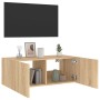 Mueble de TV de pared con luces LED roble Sonoma 80x35x31 cm de , Muebles TV - Ref: Foro24-837285, Precio: 53,92 €, Descuento: %