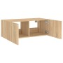 Mueble de TV de pared con luces LED roble Sonoma 80x35x31 cm de , Muebles TV - Ref: Foro24-837285, Precio: 53,92 €, Descuento: %