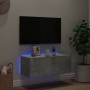 Mueble de TV de pared con luces LED gris hormigón 80x35x31 cm de , Muebles TV - Ref: Foro24-837287, Precio: 62,45 €, Descuent...