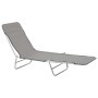 Tumbonas plegables 2 unidades acero y tela gris de vidaXL, Tumbonas - Ref: Foro24-44302, Precio: 80,24 €, Descuento: %