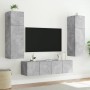 Mueble de TV de pared con luces LED gris hormigón 80x35x31 cm de , Muebles TV - Ref: Foro24-837287, Precio: 62,45 €, Descuent...