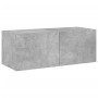 Mueble de TV de pared con luces LED gris hormigón 80x35x31 cm de , Muebles TV - Ref: Foro24-837287, Precio: 62,45 €, Descuent...