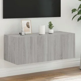 Mueble de TV de pared con luces LED gris Sonoma 80x35x31 cm de , Muebles TV - Ref: Foro24-837291, Precio: 62,19 €, Descuento: %