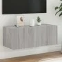 Mueble de TV de pared con luces LED gris Sonoma 80x35x31 cm de , Muebles TV - Ref: Foro24-837291, Precio: 62,19 €, Descuento: %