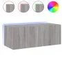 Mueble de TV de pared con luces LED gris Sonoma 80x35x31 cm de , Muebles TV - Ref: Foro24-837291, Precio: 62,19 €, Descuento: %