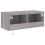 Mueble de TV de pared con luces LED gris Sonoma 80x35x31 cm de , Muebles TV - Ref: Foro24-837291, Precio: 58,26 €, Descuento: %