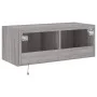 Mueble de TV de pared con luces LED gris Sonoma 80x35x31 cm de , Muebles TV - Ref: Foro24-837291, Precio: 62,19 €, Descuento: %