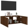 Mueble de TV de pared con luces LED marrón roble 80x35x31 cm de , Muebles TV - Ref: Foro24-837293, Precio: 59,48 €, Descuento: %