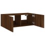 Mueble de TV de pared con luces LED marrón roble 80x35x31 cm de , Muebles TV - Ref: Foro24-837293, Precio: 59,48 €, Descuento: %