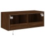 Mueble de TV de pared con luces LED marrón roble 80x35x31 cm de , Muebles TV - Ref: Foro24-837293, Precio: 59,48 €, Descuento: %