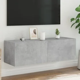 Mueble de TV de pared con luces LED gris hormigón 100x35x31 cm de , Muebles TV - Ref: Foro24-837298, Precio: 61,33 €, Descuen...