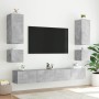 Mueble de TV de pared con luces LED gris hormigón 100x35x31 cm de , Muebles TV - Ref: Foro24-837298, Precio: 62,16 €, Descuen...